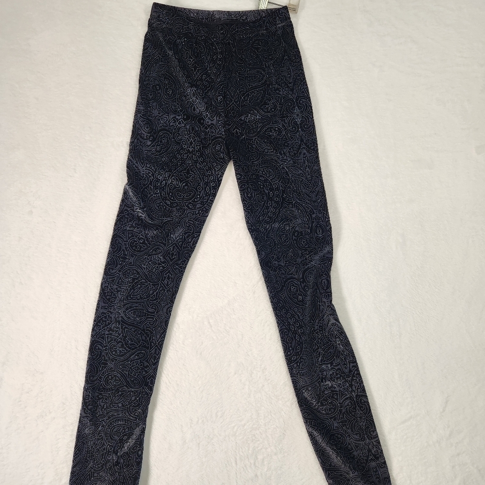 Vintage Velour Print pants leggings size XS